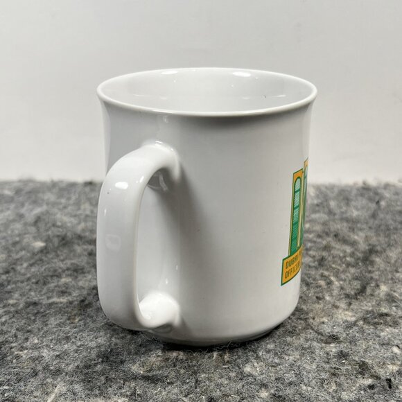 Dubai Police Officers Club Ceramic Coffee Mug & Lid Coaster Green Yellow Logo - Picture 10 of 16